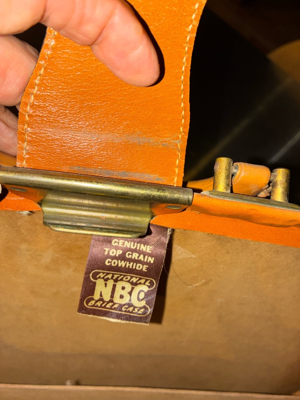 NBC Brief Case National Brief Case Classic Brown Leather Briefcase Travel Bag - Picture 6 of 13